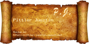Pittler Jusztin névjegykártya